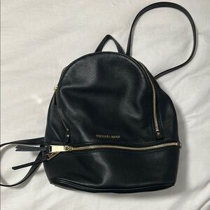 Michael Kors Black and Gold Backpack